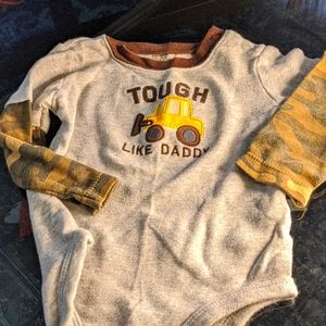 Carter's Camouflage Truck Long Sleeve Onesie size 9 months